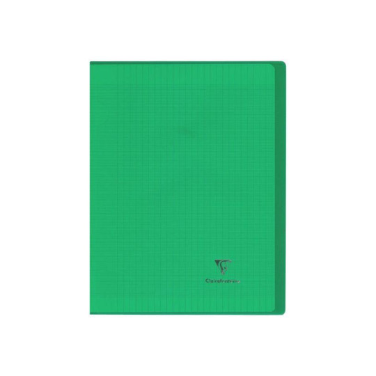 Clairefontaine Koverbook - Cahier polypro 24 x 32 cm - 96 pages - grands carreaux (Seyes) - vert