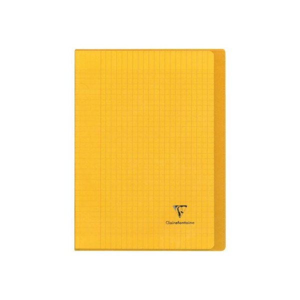 Clairefontaine Koverbook - Cahier polypro 17 x 22 cm - 96 pages - grands carreaux (Seyes) - jaune